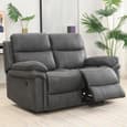 Rasalas Fabric Recliner Sofa Suite In Charcoal Grey
