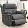 Rasalas Fabric Recliner Sofa Suite In Charcoal Grey