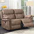 Rasalas Fabric Recliner Sofa Suite In Sahara