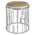Relics Natural Onyx Stone Round Side Table With Silver Base