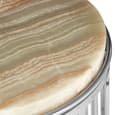Relics Natural Onyx Stone Round Side Table With Silver Base
