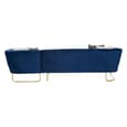 Reneey Upholstered Velvet 5 Seater Corner Sofa In Dark Blue