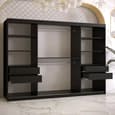 Rieti I Wooden Wardrobe 2 Sliding Doors 250cm In Black