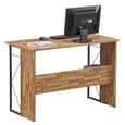 Rindge Wooden Laptop Desk With Grey Steel Frame In Walnut
