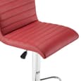 Ripple Bordeaux Faux Leather Bar Stools With Chrome Base In Pair
