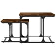 Rivas Wooden Set Of 2 Coffee Tables In Smoked Oak
