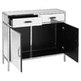 Rivota Mirrored Glass Sideboard With 2 Door 2 Drawer In Silver