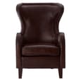 Sadalmelik Upholstered Faux Leather Armchair In Brown