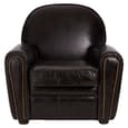 Sadalmelik Upholstered Faux Leather Classic Armchair In Black