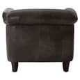 Sadalmelik Upholstered Genuine Leather Armchair In Grey