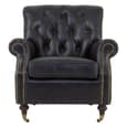 Sadalmelik Upholstered Leather Armchair In Black