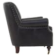 Sadalmelik Upholstered Leather Armchair In Black