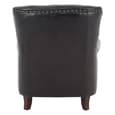Sadalmelik Upholstered Leather Armchair In Black