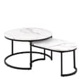 Salem Wooden Nesting Coffee Tables In White Marble Effect
