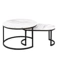 Salem Wooden Nesting Coffee Tables In White Marble Effect