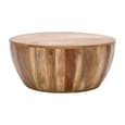 Salter Solid Mangowood Drum Coffee Table In Rough Swan