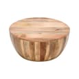 Salter Solid Mangowood Drum Coffee Table In Rough Swan
