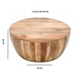 Salter Solid Mangowood Drum Coffee Table In Rough Swan