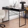 Salvo Wooden Laptop Desk With 1 Drawer In Ash Black