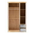 Samaira Wooden Wardrobe With 3 Door And Grey Gloss Front In Oak