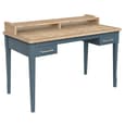 Sanford Wooden Laptop Desk With 2 Drawers In Blue And Oak