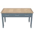 Sanford Wooden Laptop Desk With 3 Drawers In Blue And Oak