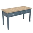 Sanford Wooden Laptop Desk With 3 Drawers In Blue And Oak