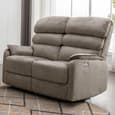 Sanur Fabric Electric Recliner Sofa Suite In Taupe