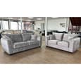 Sevilla Fabric 3+2 Seater Sofa Set In Silver Grey