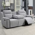 Sheridan Fabric Recliner 3+2 Seater Sofa Set In Light Grey