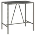 Sierra Solid Wood 5 Piece Garden Bar Set In Grey Poly Rattan