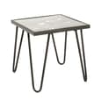 Simons Square Clear Glass Side Table With Anthracite Metal Legs