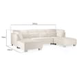 Sloan Fabric U Shaped Corner Sofa In Cream