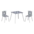 Stars Design Kids Square Table With 2 Chairs In Grey And White
