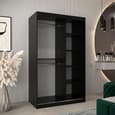 Tavira I Mirrored Wardrobe 2 Sliding Doors 120cm In Black