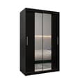 Tavira I Mirrored Wardrobe 2 Sliding Doors 120cm In Black