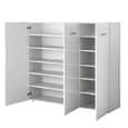 Adrian Large Shoe Cabinet In White Gloss Fronts With 3 Doors