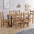 Tilston Large Wooden Dining Table With 6 Chairs In Oak