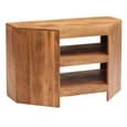 Tivat Mango Wood Open TV Stand Corner In Light Mahogany