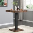 Topaz Rustic Oak Wooden Bar Table With 2 Oston Grey Stools