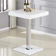 Topaz White High Gloss Bar Table With 4 Ritz Teal White Stools