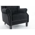 Trento Tall Upholstered Velvet Porter Chair In Black