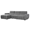 Truro Fabric Left Hand Electric Recliner Corner Sofa In Charcoal