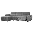 Truro Fabric Left Hand Electric Recliner Corner Sofa In Charcoal