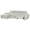 Truro Fabric Left Hand Electric Recliner Corner Sofa In Silver