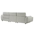 Truro Fabric Left Hand Electric Recliner Corner Sofa In Silver
