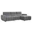 Truro Fabric Right Hand Electric Recliner Corner Sofa In Charcoal
