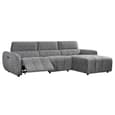 Truro Fabric Right Hand Electric Recliner Corner Sofa In Charcoal