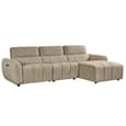 Truro Fabric Right Hand Electric Recliner Corner Sofa In Mocha