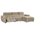 Truro Fabric Right Hand Electric Recliner Corner Sofa In Mocha